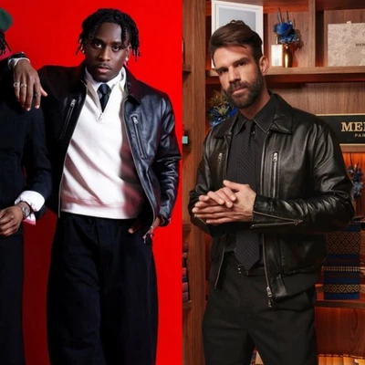 Mackage Chance Spread Collar Crinkled Leather Jacket Black Lambskin Zip 42 XL - Image 1 of 4