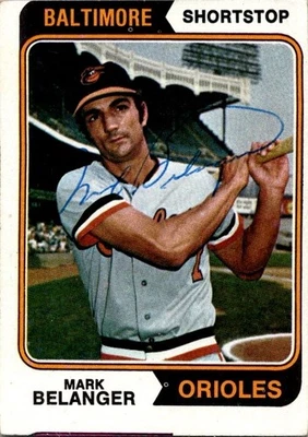 1974 Topps - Mark Belanger #329 AUTO AUTOGRAPHED SIGNED - Image 1 of 2
