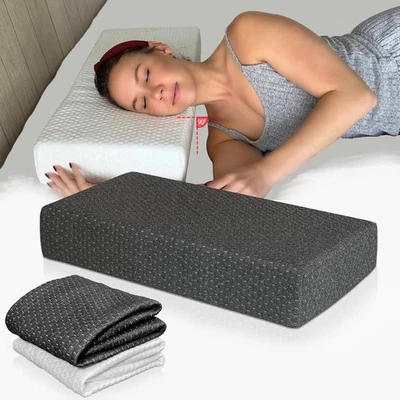 24x12x4 Pillow Cube for Side Sleepers with 2 Pillow Cases(White & Gray) Memor... - Image 1 of 4