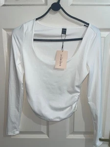 Shein Womens Small White Cropped Long Sleeved Top (New With Tags) - Picture 1 of 3