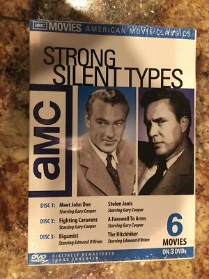 6 MOVIES AMC STRONG SILENT TYPES Gary Cooper Edmond O'Brien 3-Disc Set SEALED - Image 1 of 2