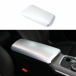 For BMW 3-Series G20 2019-2021 Silver ABS Central Console Armrest Box Cover Trim - Picture 1 of 9