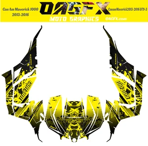 2013-2016 Can Am Maverick 1000 R  OAGFX Racing Graphics Kit  D79-3 Yellow - Picture 1 of 1