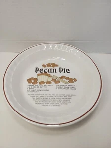 Vintage Hankook Pecan Pie Recipe Deep Plate Hankook 10" FS Baking Dish - Picture 1 of 6