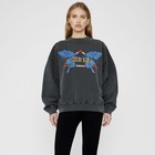 Anine Bing Butterfly white ink digital printed washed women's Hoodie Top