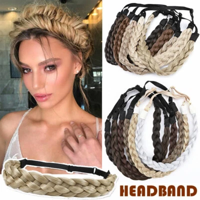 Lady Braided Synthetic Hair Plaited Plaits Headband Hair Extensions Braided Band - Image 1 of 4