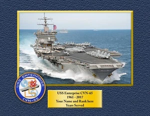 USS ENTERPRISE CVN-65 16 X 20 Custom Personalized Print of US Navy Gift Idea - Picture 1 of 12