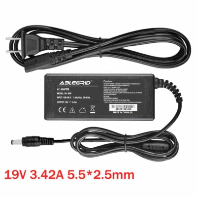 19V 3.42A 65W AC Adapter Laptop Charger for Acer Toshiba Gateway Power Supply - Image 1 of 4