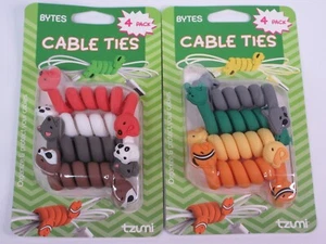 Tzumi Bytes Cable Ties Protectors 4pack Computer Cords Organization Bag Seal - Picture 1 of 10