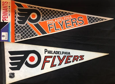 (2) x Philadelphia Flyers винтажный Национальной хоккейной лиги полный размер вымпел лот - Изображение 1 из 4