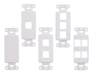 Keystone Jack Wall Plate Inserts Snap-In White 0 1 2 3 4 Port Multipack LOT - Picture 1 of 21