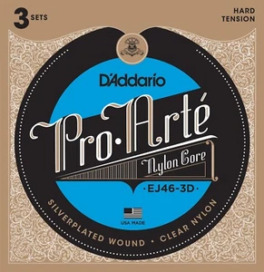 D'Addario EJ46-3D Pro-Arté Hard Tension Nylon Guitar Strings 3 Sets EJ46 - Picture 1 of 13