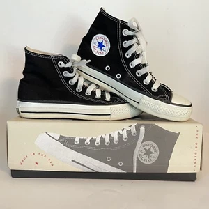 Vintage Converse All Star Hi Top Made in USA M9160 Black Women's 6 Men's 4 - Picture 1 of 12