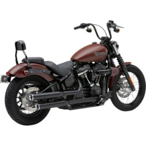 Cobra Black RPT 3" Slip-On Mufflers Straight Cut Pipes Harley Softail M8 18+ - Picture 1 of 2