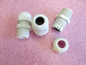 3 x Kabelverschraubung NPT1/2" IP68 Mat: Polyamid grau 51541 Stopfbuchsen - Bild 1 von 2