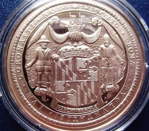 Maryland Bicentennial Medal - Franklin Mint Bronze PROOF - Bild 1 von 4