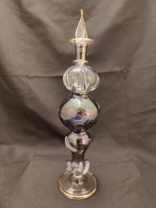 Huge 8.25" Royal Limited Mouth Blown Egyptian Perfume Glass Bottle/Stopper VGC - Picture 1 of 15