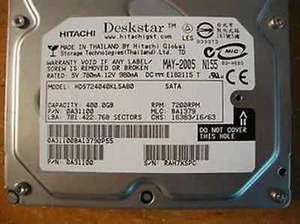 Hitachi HDS724040KLSA80 MLC:BA1379 PN:0A31100 400gb Sata 3.5" Hard Drive - Picture 1 of 1