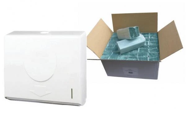 EASYHYGIENE C Fold Compact ABS Hand Paper Towel Dispenser & FULL CASE OF PAPER