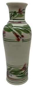 Vaso vintage 7,5" anni 90 Liz Vigoda Studio ceramica porcellana design floreale - Foto 1 di 11