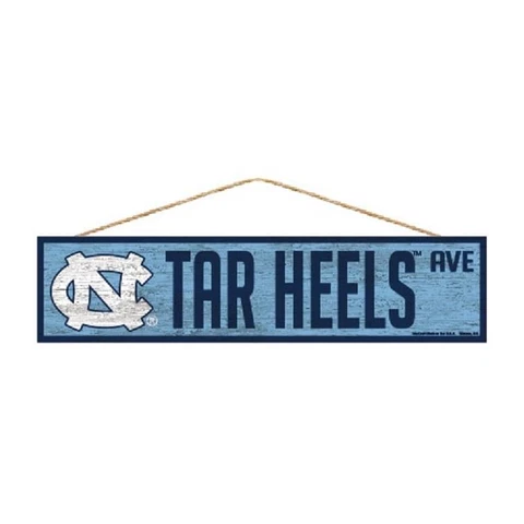 North Carolina Tar Heels 4"x17" Wood Sign Avenue Design [NEW] Street Banner Wall Cover
