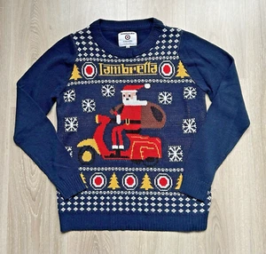 Lambretta M Azul Marino Navidad Jersey Suéter Sudadera Tejido Festivo Mod - Imagen 1 de 15