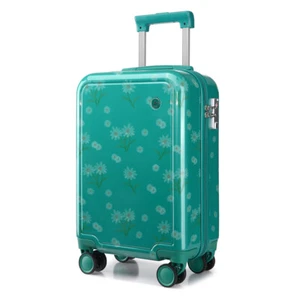 Kids Luggage 18 Inch Childrens Travel Suitcase Hard Sided Rolling Trolley Green - Picture 1 of 11