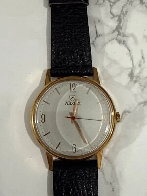 VINTAGE RARE GOLD PLATED SWISS MEN'S AUTOMATIC WATCH "NIVADA" - Image 1 of 4