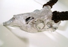 Swarovski Crystal Hand encrusted Deer skull in the style of Damien Hurst 