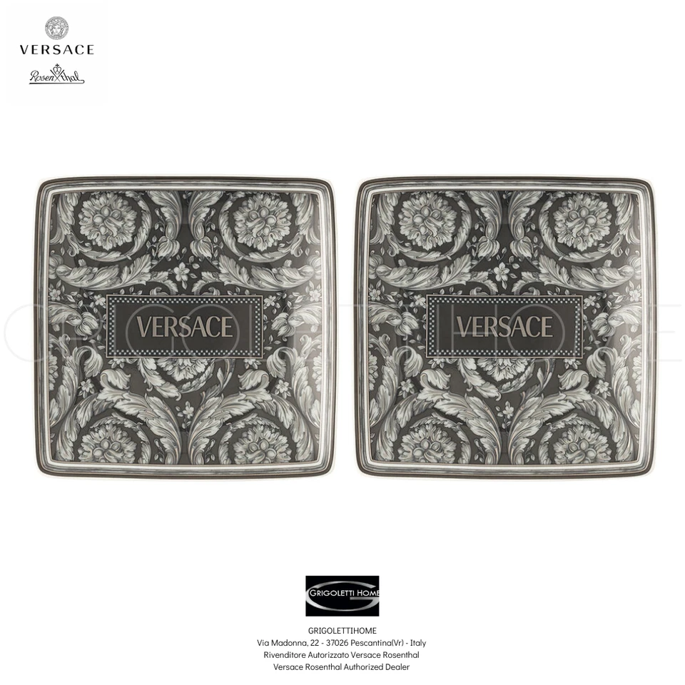 Versace Rosenthal - Barocco Haze - Square Flat Bowl 12-Inch 4.72