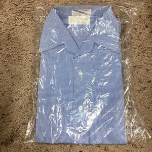 Countess Mara Capper & Capper Vtg Blue Plaid Shirt in Plastic Detroit VHTF Read - Picture 1 of 8