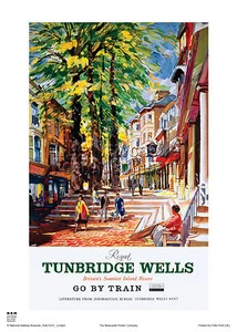 KENT ROYAL TUNBRIDGE WELLS RETRO ART VINTAGE RAILWAY TRAVEL POSTER ADVERTISING - Picture 1 of 1