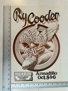 Ry Cooder Poster - 1976 Armadillo -John Rogers - Austin TX - Limited - Picture 1 of 2