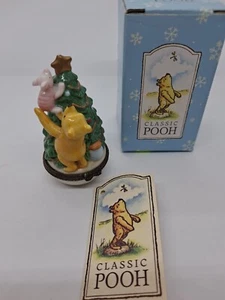 Classic Pooh Midwest Cannon Falls Piglet Decorating Tree Christmas Trinket Box - Picture 1 of 11