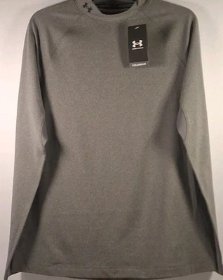 Under Armour 1368702 W-XL ColdGear Authentics Mock Neck Pullover, Gray Heather - Image 1 of 4