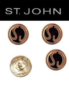 St John Strick (0,5 Zoll) goldfarben schwarz Emaille großes Logo runde Knöpfe  - Bild 1 von 1
