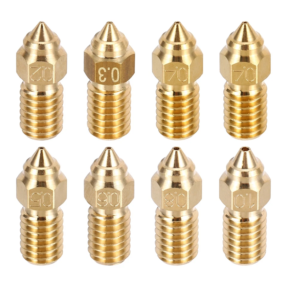 1 juego de boquillas extrusoras de impresora 3D 0,2/0,3/0,4/0,5/0,6/0,8/1,0 mm (16,8x6 mm) Foto 1 de 4