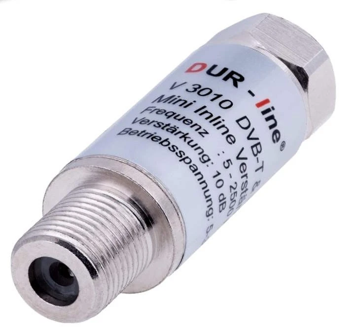 DUR-line V3010 Mini Inline Verstärker Verstärkung 10 dB für Sat und DVB-T2 - NEU - Bild 1 von 1