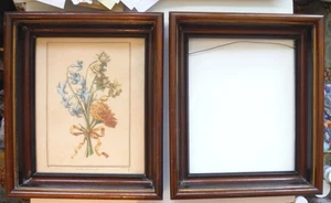 Antikes passendes Paar tiefe Nussbaum Bilderrahmen 9" x 11" D7655 - Bild 1 von 5