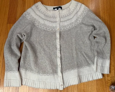 Weekend MaxMara Womens XL Wool Fair Isle Nordic Knit Cardigan Sweater - Image 1 of 4