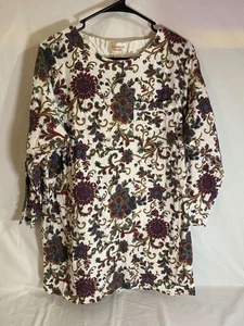 Victoria's Secret Vintage Gold Tag Size SM White Floral Front Pocket Night Shirt - Picture 1 of 8