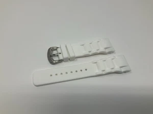 NOS Swiss Legend White Rubber Strap with brushed steel buckle 20mm - Picture 1 of 7