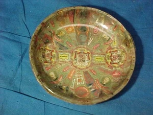 Bandeja de escritorio de vidrio decorada ARTE BANDA DE CIGARROS de principios del siglo XX - Imagen 1 de 3