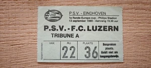 Ticket 1989 PSV vs. FC Luzern Champions Cup  26037 - Picture 1 of 1