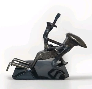 Arte en metal Ronald escultura de acero artesanal ~ toro caballo vaquero riel pico - Imagen 1 de 8