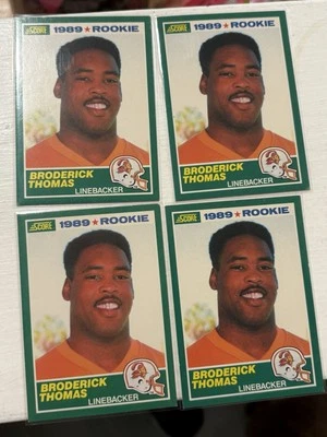 1989 Score - Broderick Thomas #245 (RC) LOT Of 4 !! - Image 1 of 3