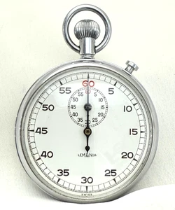 Vintage Lemania Swiss Pocket Stopwatch Chronograph 50 mm β Fast Shipping - Picture 1 of 16
