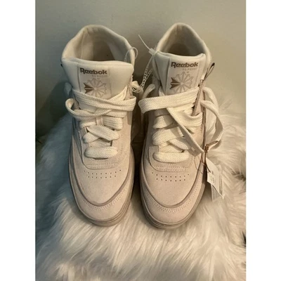 Reebok Club C Geo Mid Suede Women’s Sneakers NWT Size 9.5 Tan - Изображение 1 из 4