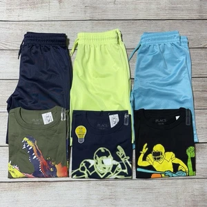 Boys Lot Of Clothes Size M (7-8). NWT! 3 Pairs Of Shorts, 3 Shirts, Colorful - Picture 1 of 19