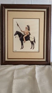 Vintage 1986 Marguerite Fields Signed Lithograph "The Scout" 266 Of 300 Native - Picture 1 of 10